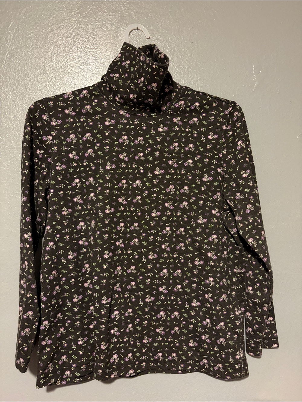 Blair Black Floral Turtleneck Top